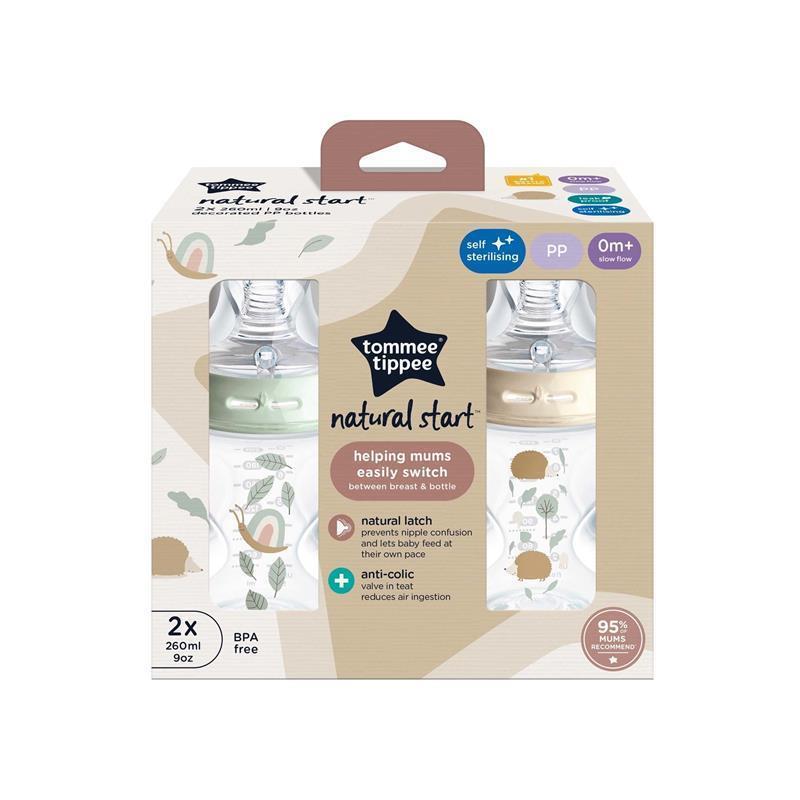 Tommee Tippee Natural Start 260ml PP Decorated Bottles 2 Pack