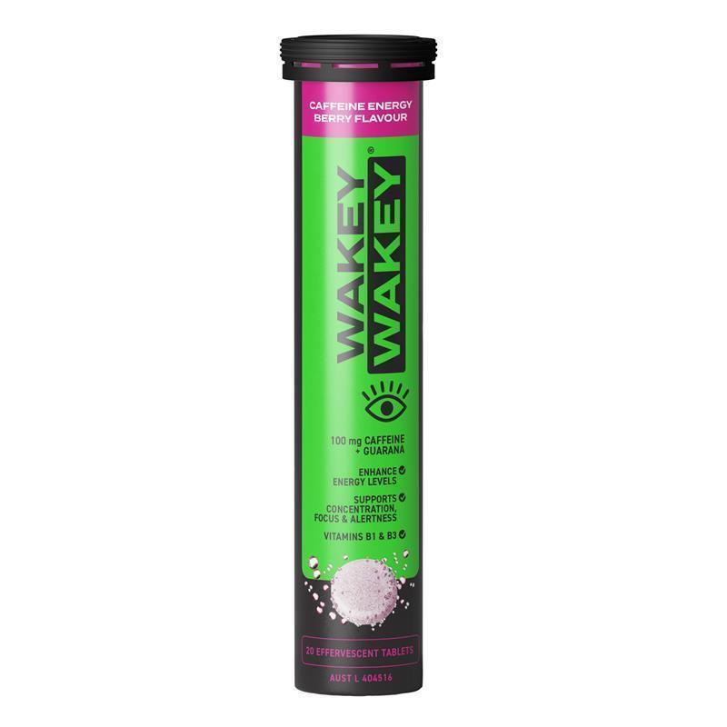 Wakey Wakey Caffeine Effervescent Tablets - Berry Flavour (20 Tablets)