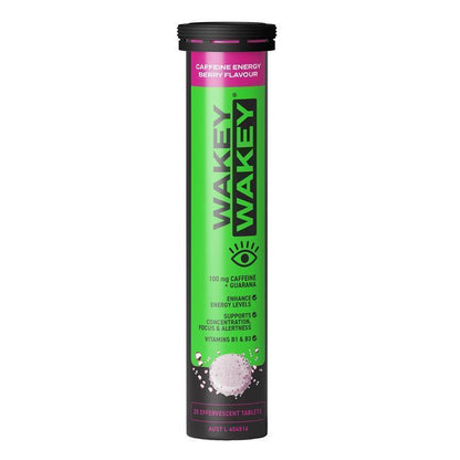 Wakey Wakey Caffeine Effervescent Tablets - Berry Flavour (20 Tablets)