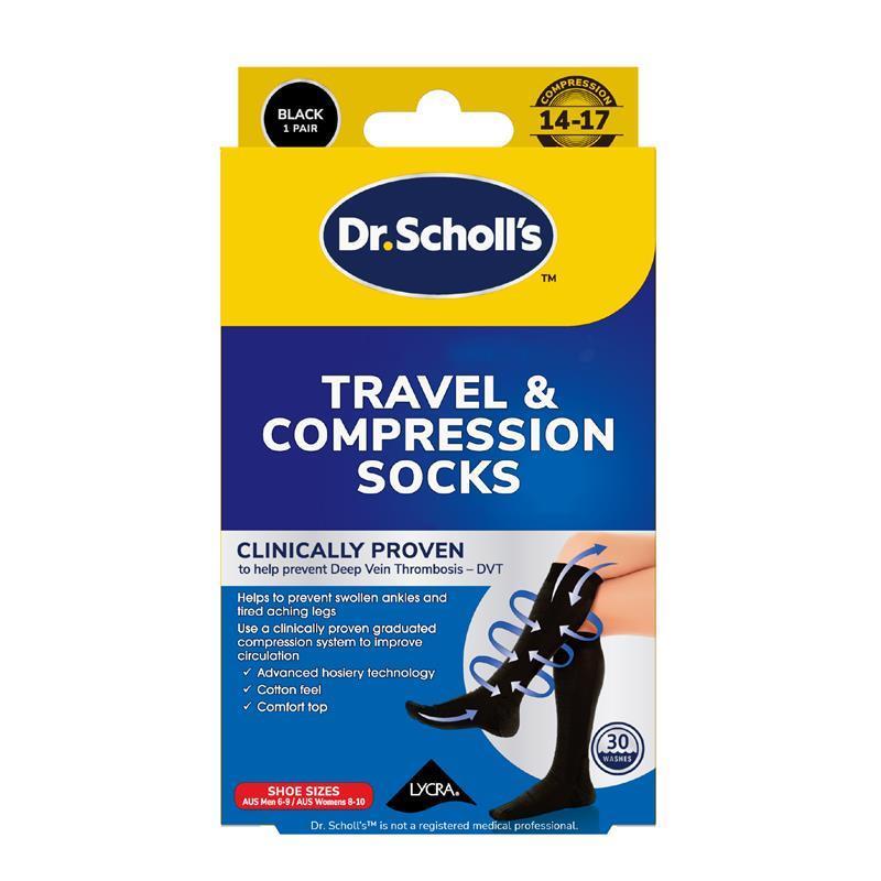 Dr.Scholls Travel and Compression Socks Black Small