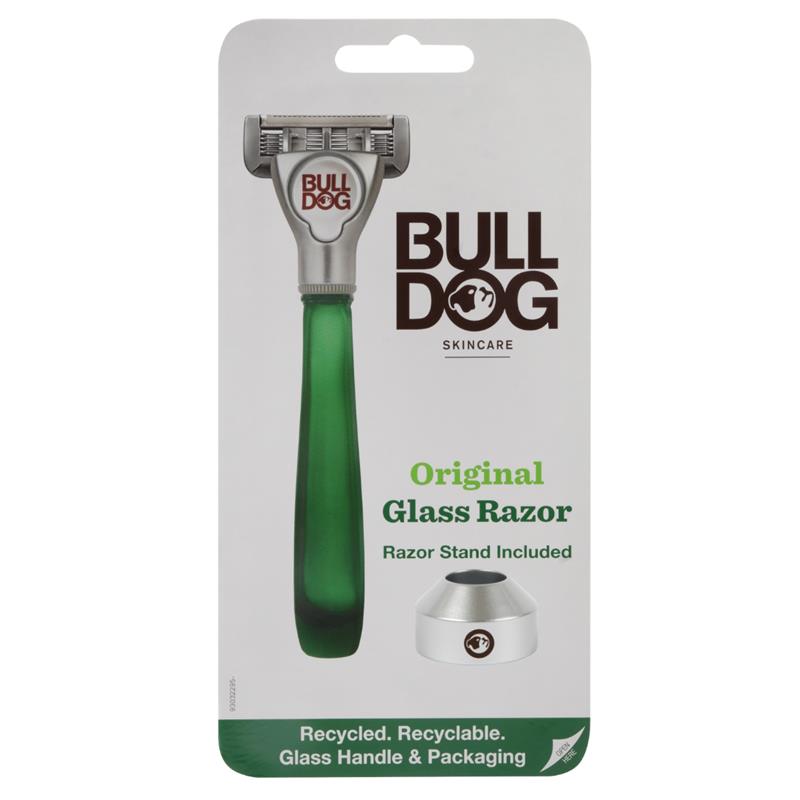 Bulldog Original Glass Razor Kit, 5-Blade Cartridge & Recyclable Stand