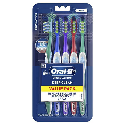 Oral-B Cross Action Toothbrush - 7 Benefits, 5 Pack