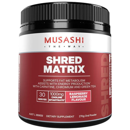 Musashi Shred Matrix Powder Raspberry Lemonade - 270g