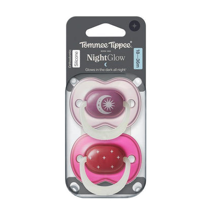 Tommee Tippee NightGlow Soother 18-36 Months 2 Pack Assorted Colours