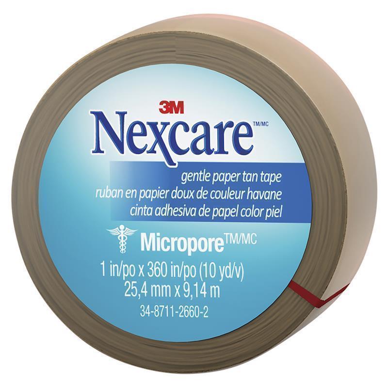 Nexcare Micropore Gentle Paper Tape - Tan 25.4mm x 9.14m