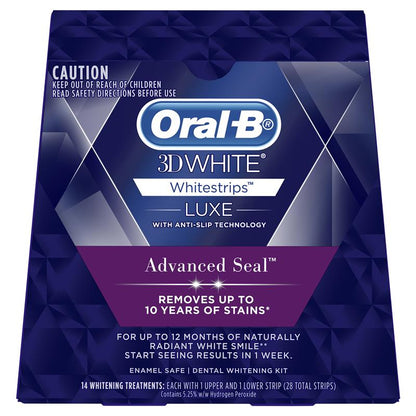 Oral-B 3D White Luxe Advanced Seal 14 Teeth Whitening Treatments - Enamel Safe