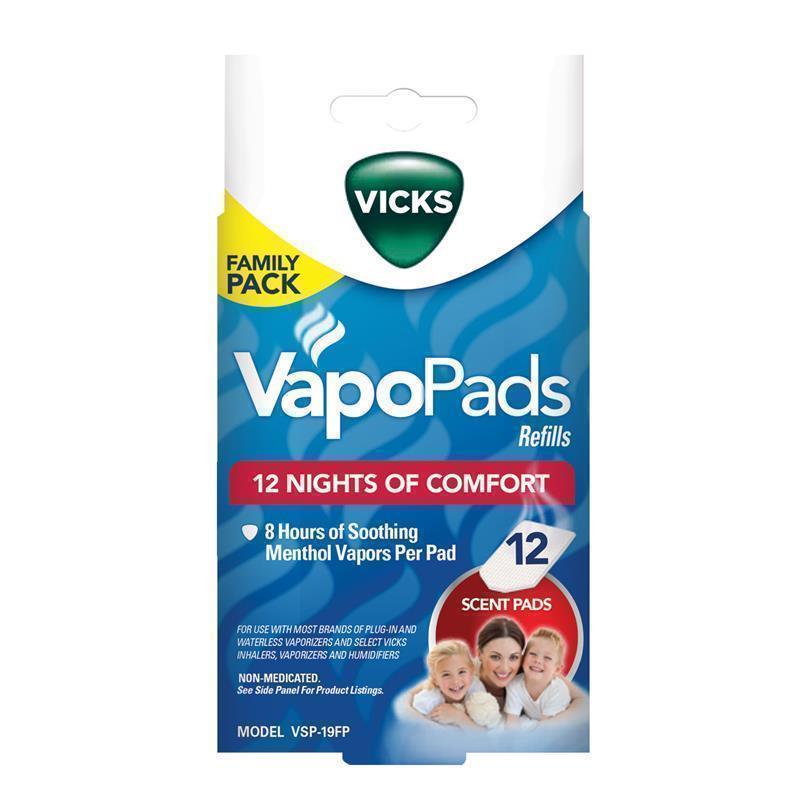 Vicks VapoPads Refills Family Pack - 12 Scent Pads for Ultimate Comfort