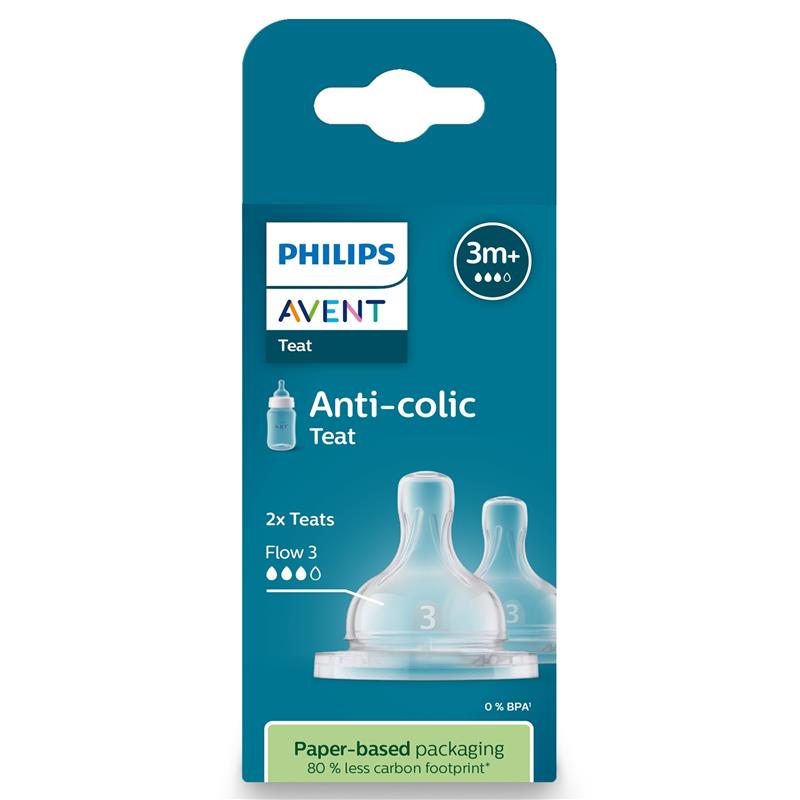 Avent Teat Silicone 3M+ Medium Flow 2 Pack