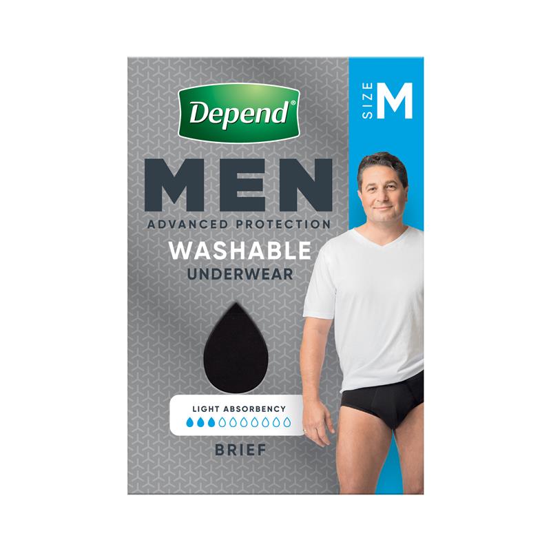 Depend Men Washable Incontinence Underwear Medium - Comfort & Confidence