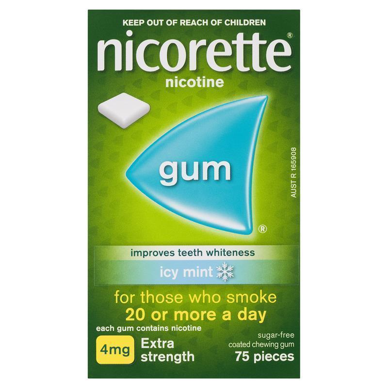 Nicorette Gum 4mg Icy Mint - 75 Sugar-Free Pieces
