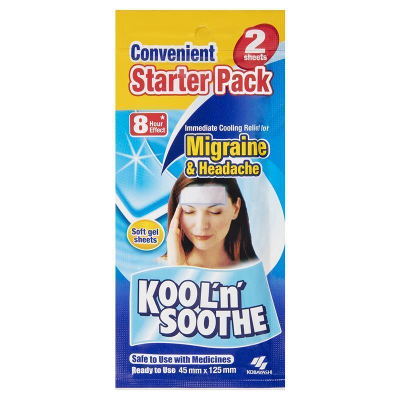 Kool n Soothe Migraine Relief 2 Sheets - Instant Cooling Comfort
