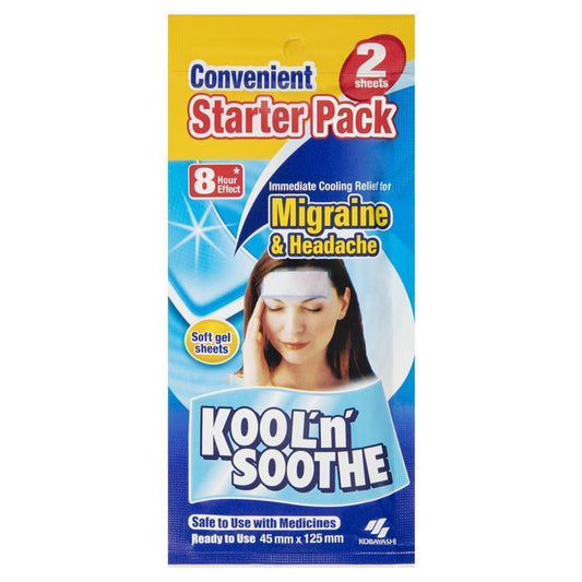 Kool n Soothe Migraine Relief 2 Sheets - Instant Cooling Comfort