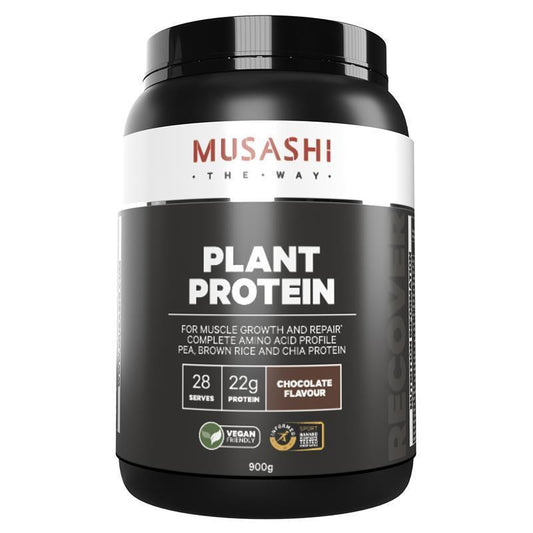 Musashi Plant Protein Chocolate - 900g for Complete Vegan Nutrition