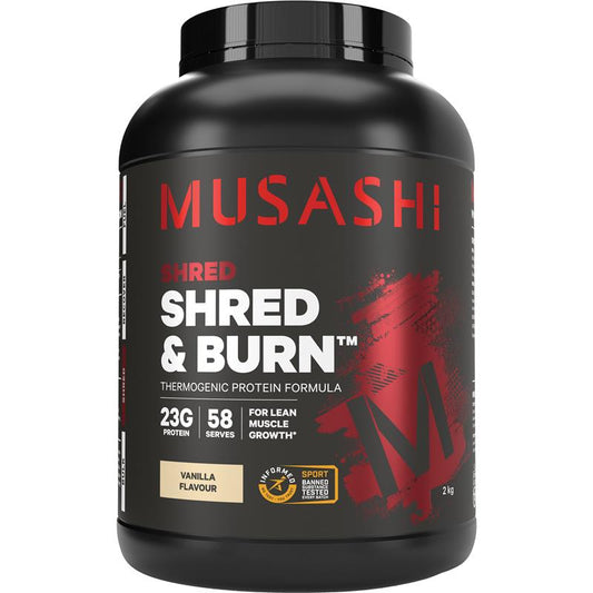 Musashi Shred And Burn Vanilla 2kg - Lean Muscle & Fat Loss Support