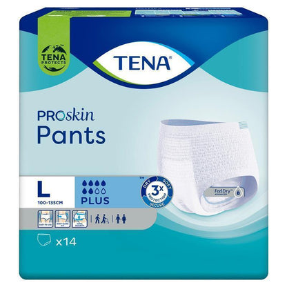TENA ProSkin Plus Large Incontinence Pants 14 Pants – Leak & Odor Protection