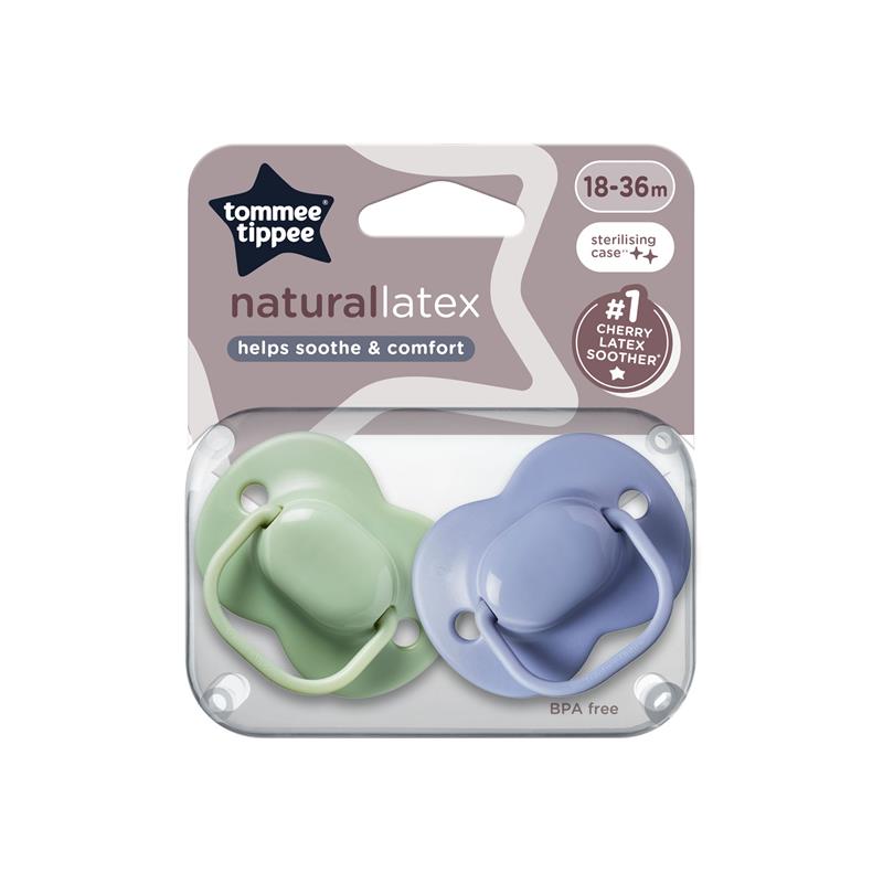 Tommee Tippee Natural Latex Cherry Soothers, BPA-Free, 18-36 Months, Pack of 2