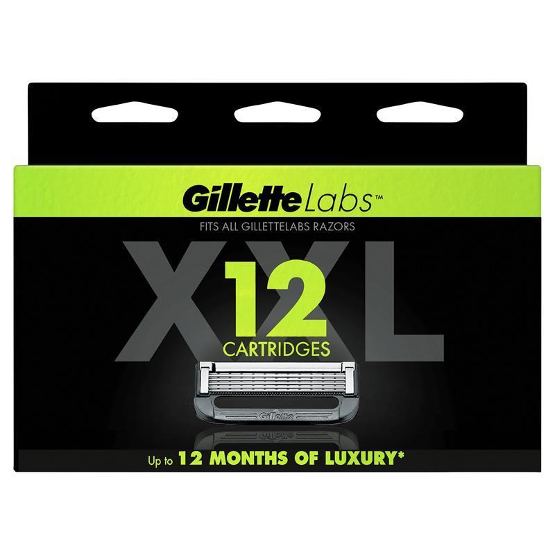 GilletteLabs 5-Blade Universal Razor Refills, 12 Pack for Heated & Exfoliating