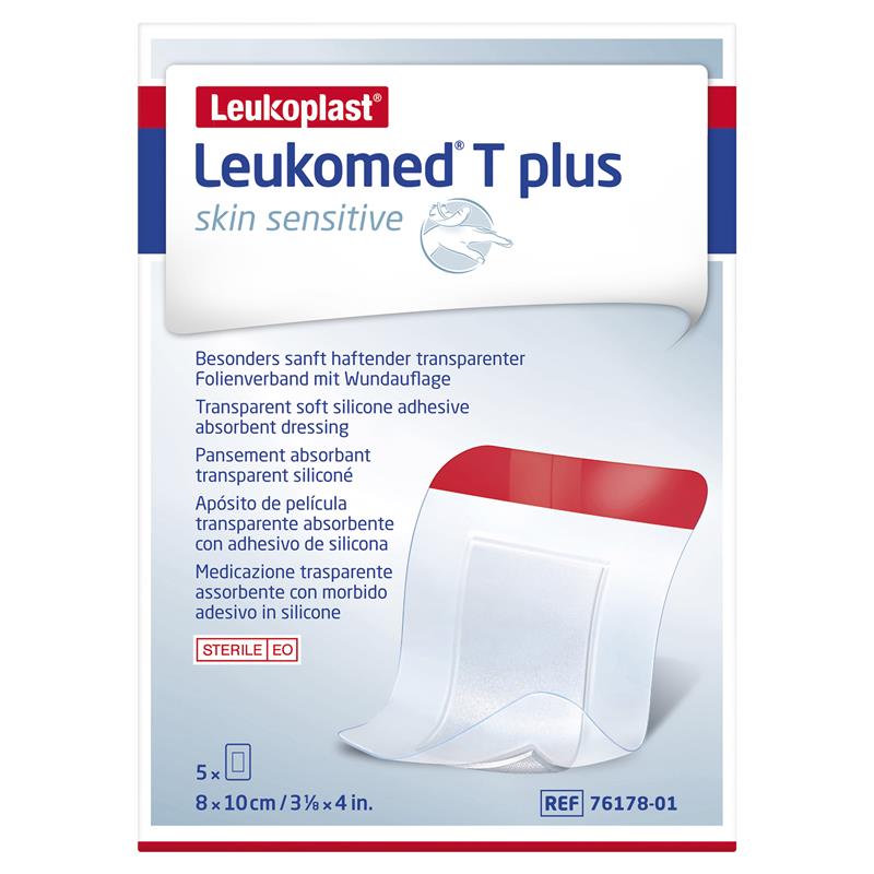 Leukomed T Plus Skin Sensitive Transparent 8cm x 10cm 5 Pack