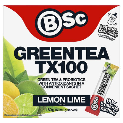 BSc Green Tea TX100 Lemon Lime 60 x 3g Serv