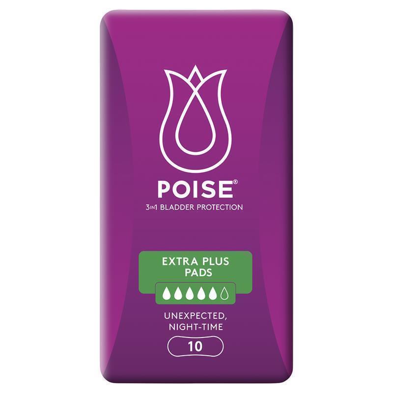 Poise Pads Extra Plus 10 Pack - Discreet Bladder Protection