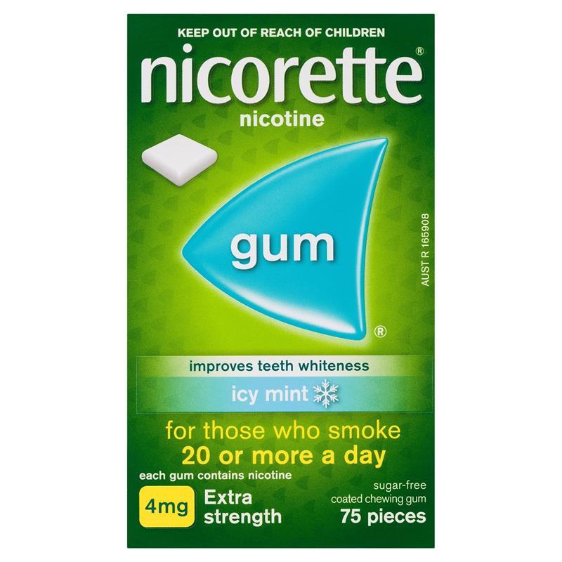 Nicorette Gum 4mg Icy Mint 75 Pieces
