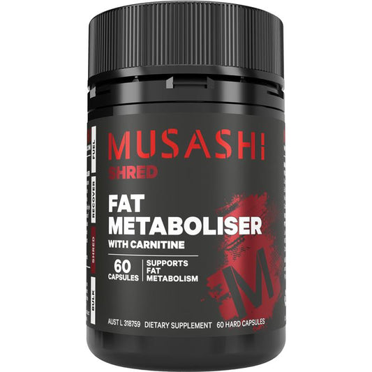 Musashi Fat Metaboliser + Carnitine - 60 Capsules for Natural Weight Management