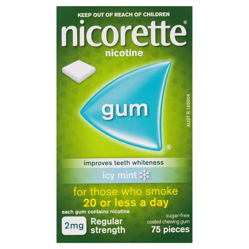 Nicorette Gum 2mg Icy Mint - 75 Sugar-Free Pieces