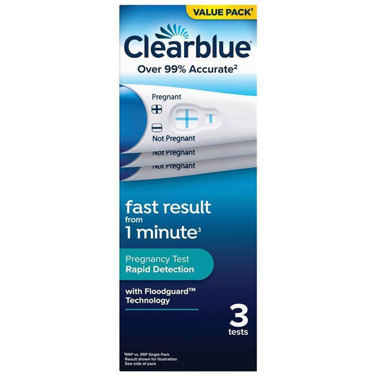 Clearblue Rapid Detection Pregnancy Test Kit, 3-Pack, 1-Minute Results