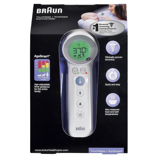 Braun Touchless + Forehead Thermometer BNT400 - Accurate Temperature Readings