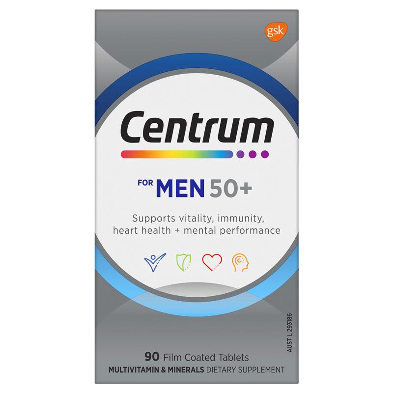 Centrum For Men 50+ 90 Tablets Exclusive Size