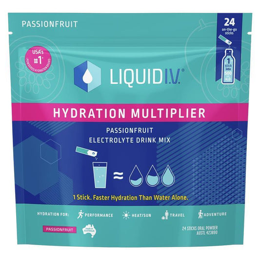 Liquid IV Hydration Electrolyte Drink Mix - Passionfruit (24 Sachets)