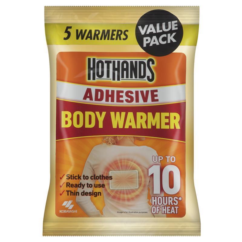 Hot Hands Body Warmer Adhesive 5 Pack - Instant Heat Relief