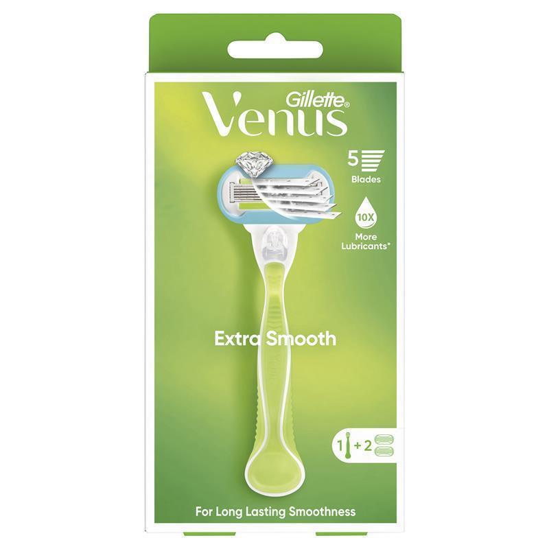 Gillette Venus Extra Smooth 5-Blade Razor Handle with 2 Refills