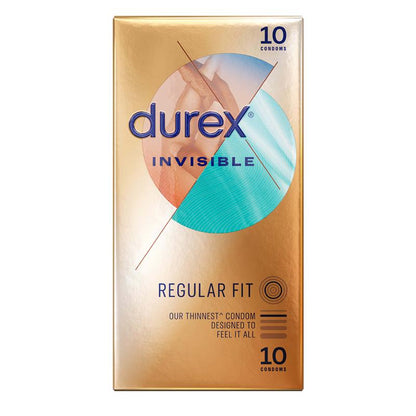 Durex Invisible Regular Fit Condoms - 10 Pack for Ultimate Sensation