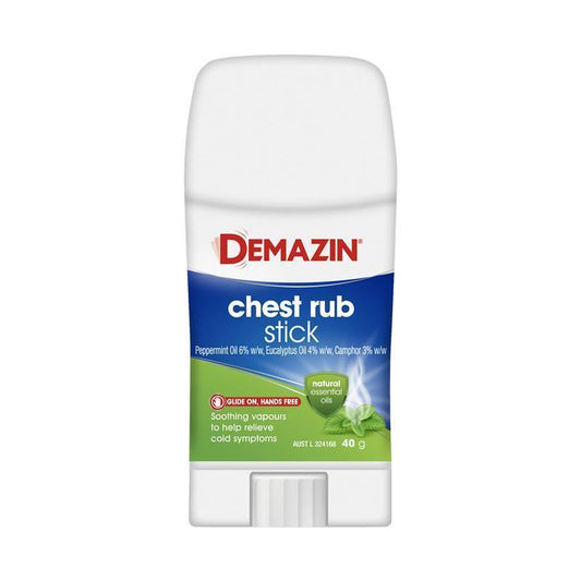 Demazin Chest Rub Stick 40g - Natural Relief for Cold Symptoms