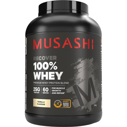 Musashi 100% Whey Protein Vanilla 2kg - Premium Low Carb Protein