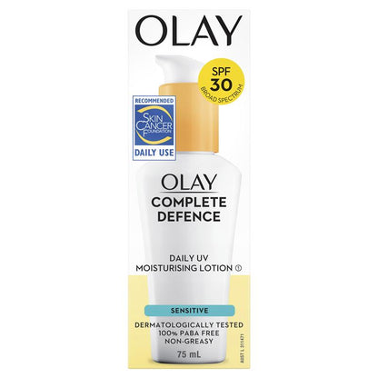 Olay Complete Defence Daily UV Moisturising Lotion SPF 30 75mL - Sensitive Skin Formula