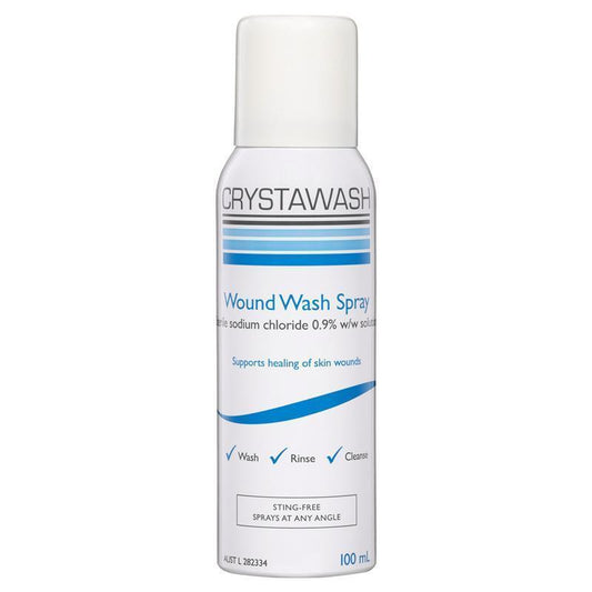 Crystawash Wound Wash Spray - 100ml Sterile Saline Solution