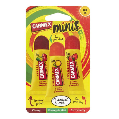 Carmex Lip Balm Squeeze Tube Minis 3 Pack