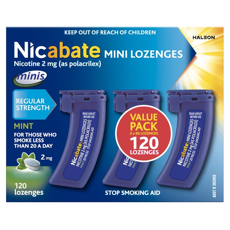 Nicabate Minis 2mg 120 Lozenges - Effective Stop Smoking Aid