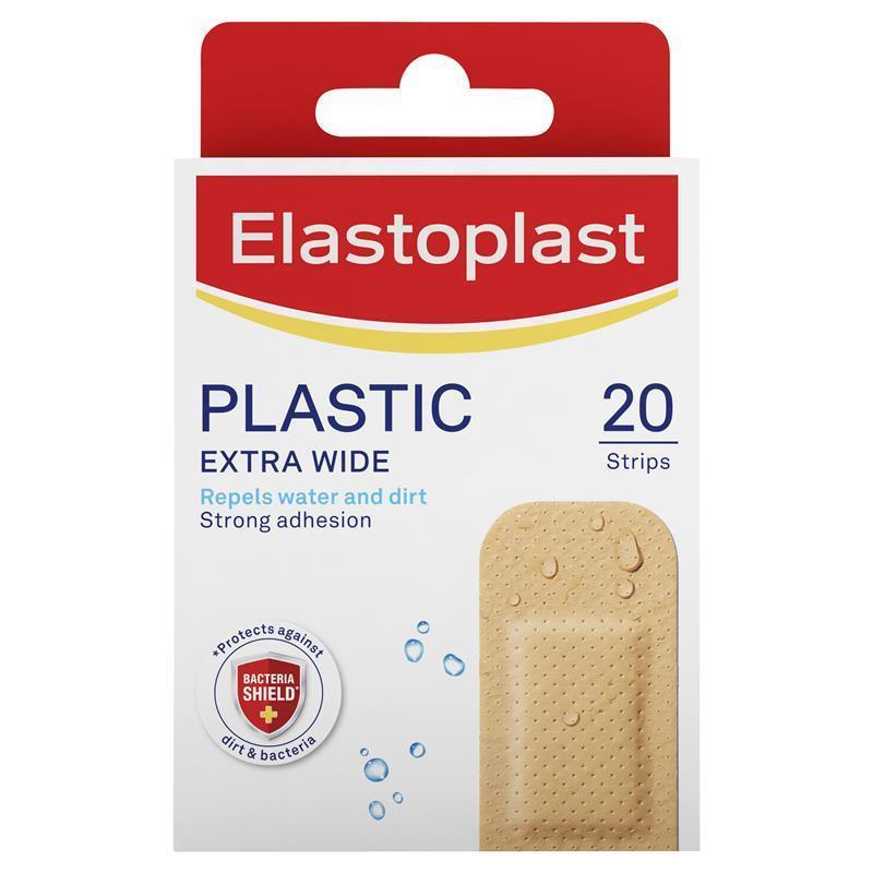 Elastoplast Extra Wide Plastic Strips - 20 Pack