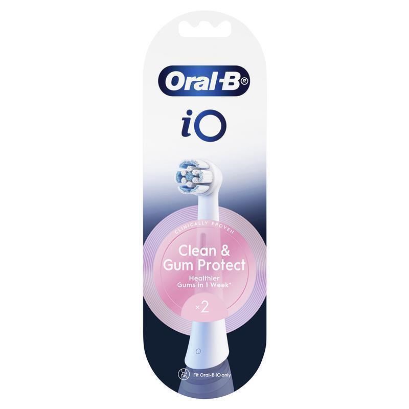 Oral-B iO Clean & Gum Protect Brush Head Refills - White, 2 Pack