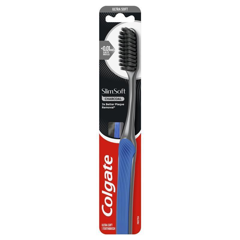 Colgate Toothbrush Slim Soft Charcoal Ultra Soft Bristles