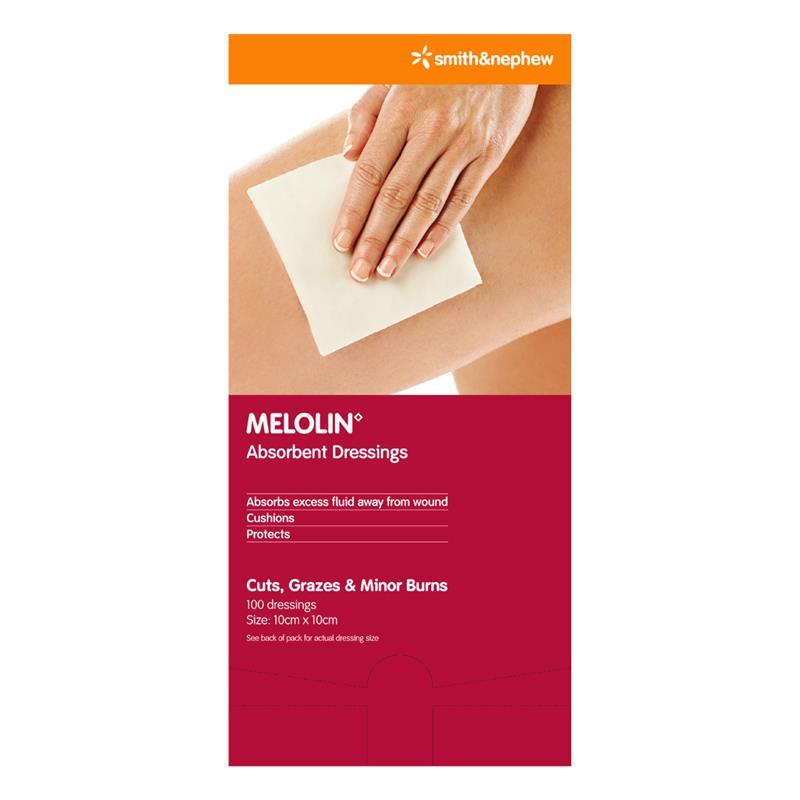 Melolin Absorbent Wound Pad - 10cm x 10cm (100 Count)