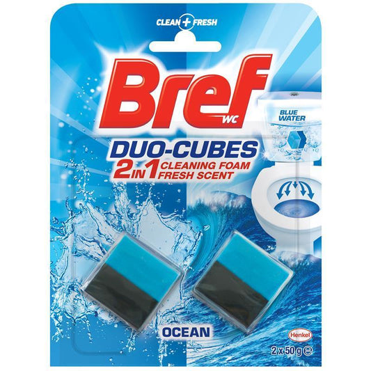 Bref Duo Cubes Blue Action Toilet Cleaner Block In Cistern 2 Pack - Effective Cleaning Solution
