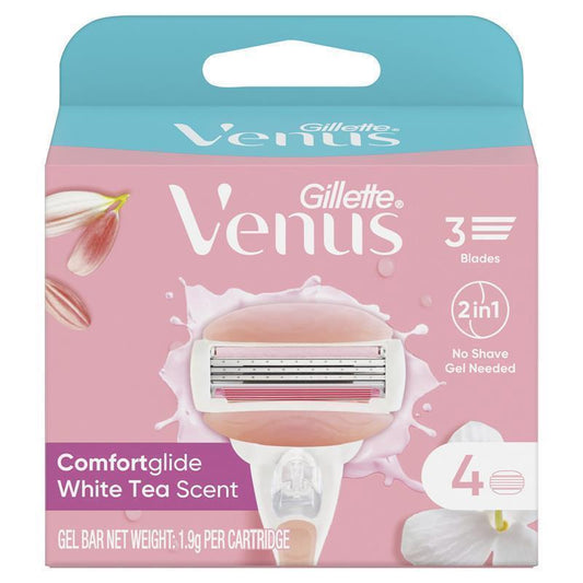 Gillette Venus Comfort Glide White Tea Blade Refills (4 Pack)