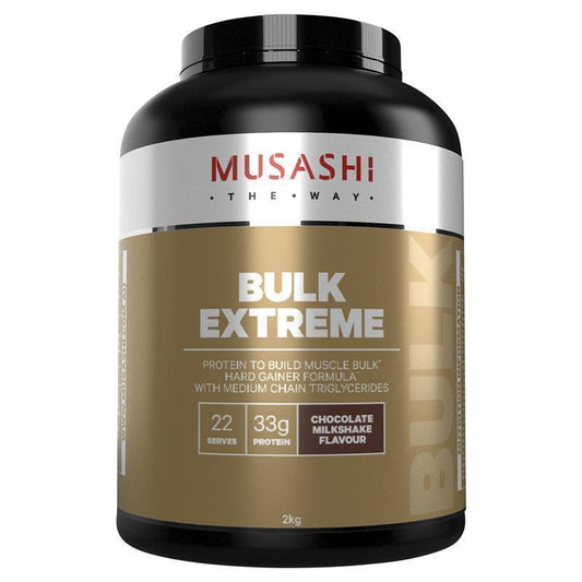 Musashi Bulk Extreme Chocolate 2kg - High Calorie Protein Blend