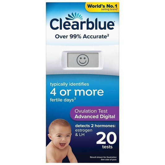 Clearblue Advanced Dual Hormone Digital Ovulation Test Kit, 20 Pack