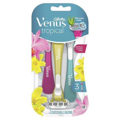 Gillette Venus Tropical Disposable Razors 3 Pack - Close Shave & Smooth Skin