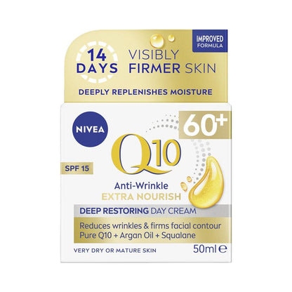 NIVEA Q10 Anti-Wrinkle Extra Nourish Deep Restoring Day Cream SPF15 50ml